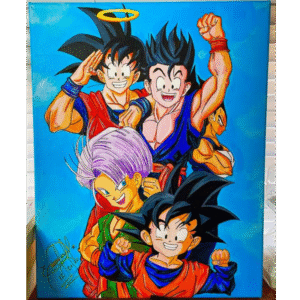 Ilustración artística de Goku y Vegeta estilo anime