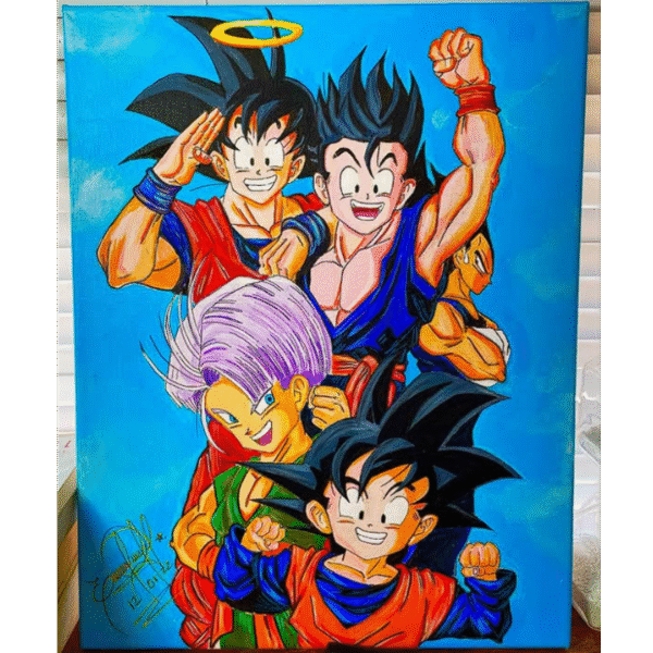Ilustración artística de Goku y Vegeta estilo anime